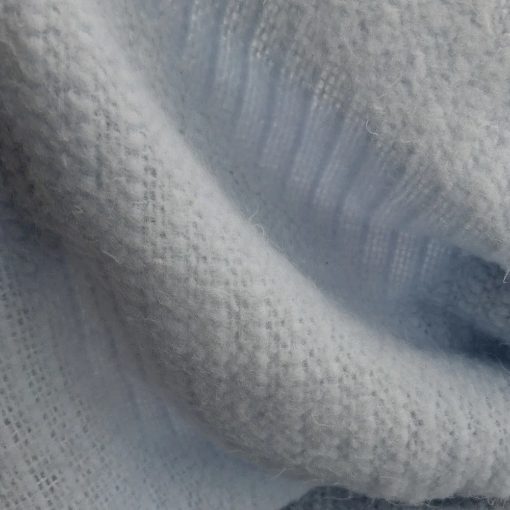 Vintage Cannon Woven Soft Blanket Sky Baby Blue Satin Trim Twin Full Lovely USA